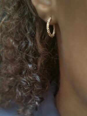 rossana hoops with dots close up
