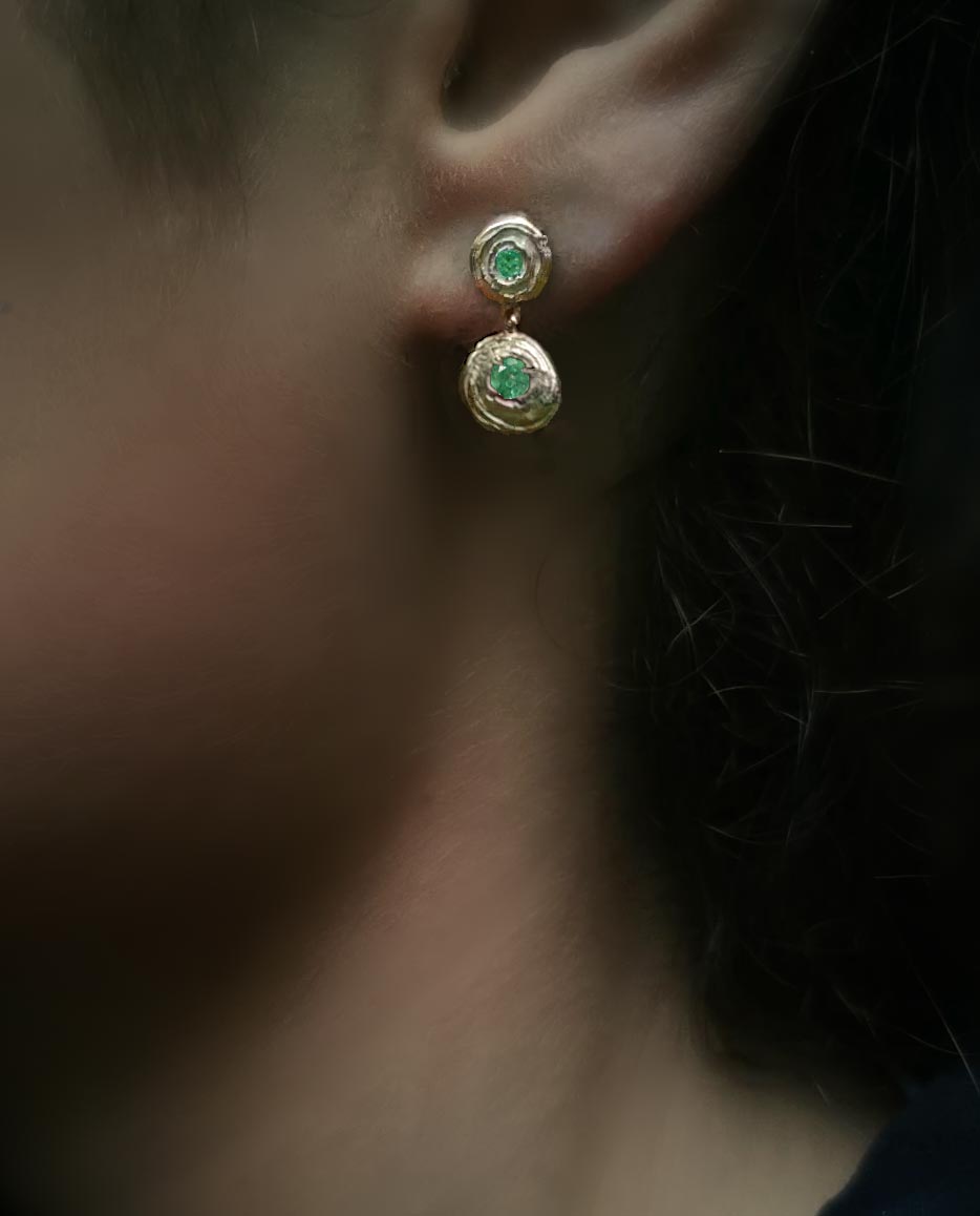 milana with emerald close up