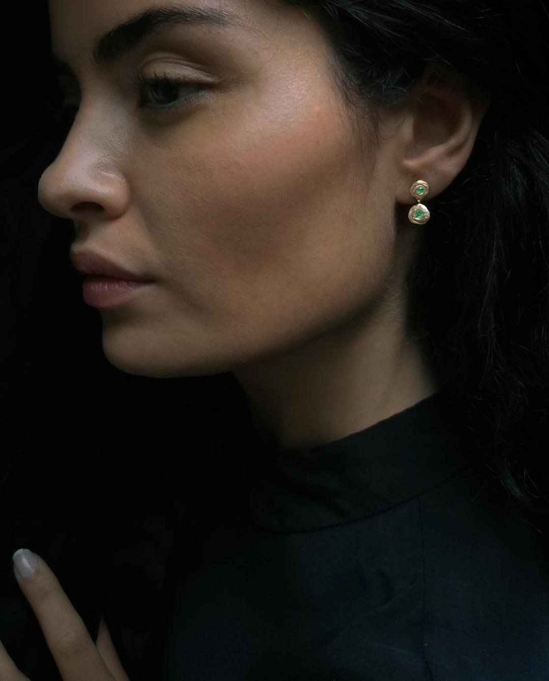 milana with emerald model